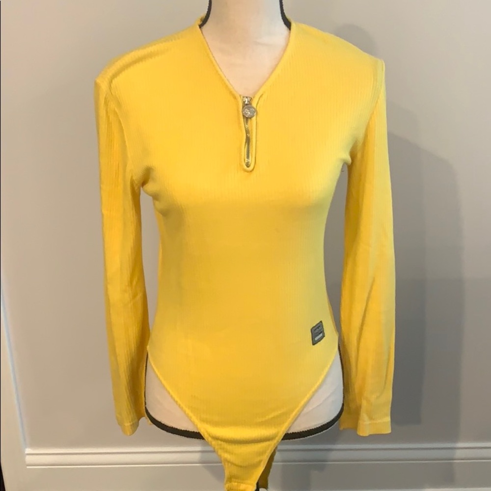 VINTAGE Yellow Versace Bodysuit Size S
